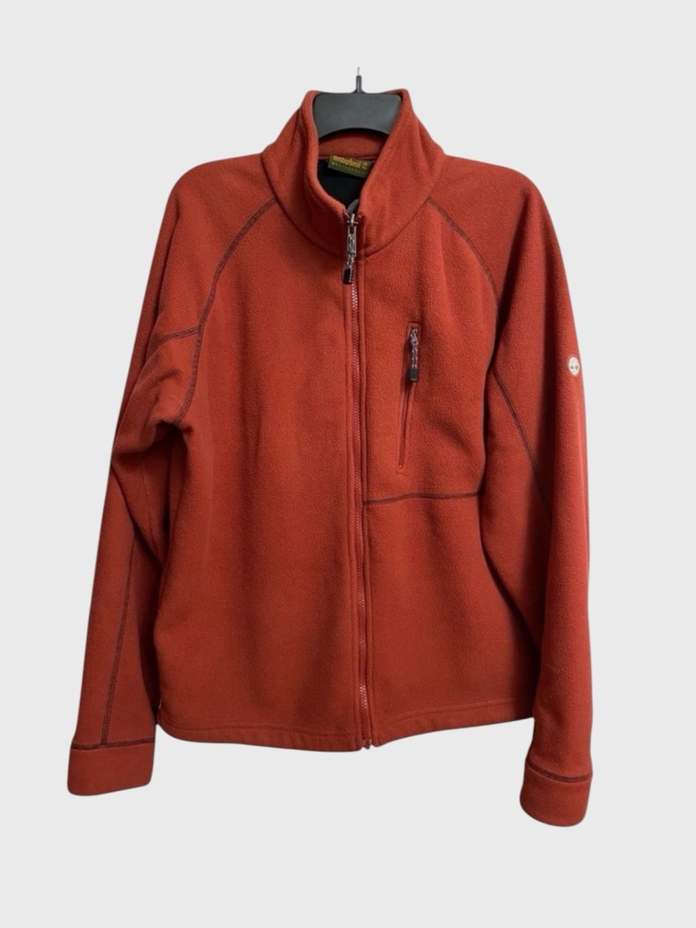 Timberland Full Zip High Neck Fleece Jacket Men's Size L Burnt Orange Outdoor